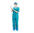 Non Woven Disposable Scrub Suits , SMS Medical Scrub Sets