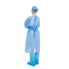 Non sterile Blue Plastic Isolation Gowns 60gsm for Chemical industry