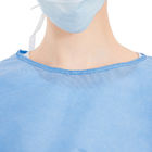 Non sterile Blue Plastic Isolation Gowns 60gsm for Chemical industry