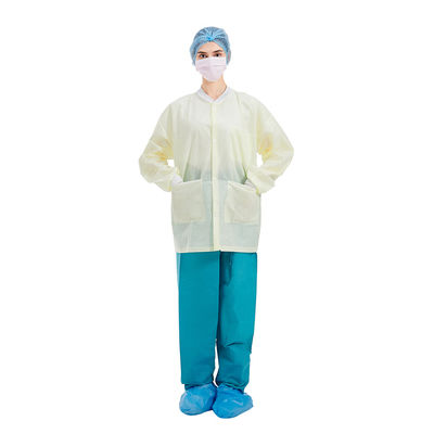 OEM Hospital Scrub Suit , Disposable Dental Lab Jackets Knit Collar