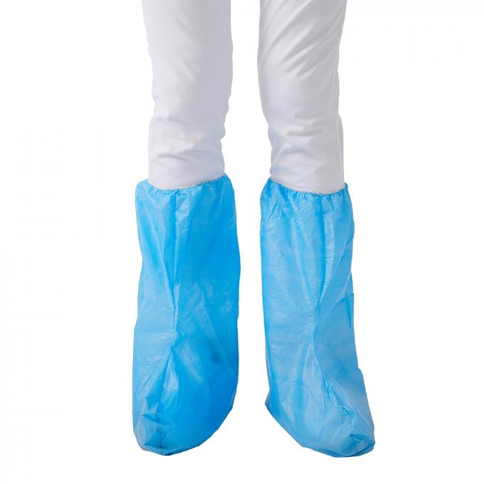80gsm Disposable Boot Cover , Blue Booties Shoe Covers 45x36cm