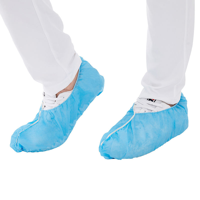 T0.5mm Disposable Indoor Shoe Covers , Blue Shoe Protectors Single Use
