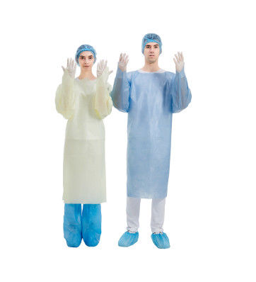 125x145cm Disposable CPE Gown , Surgical Plastic Gown AAMI Level 4