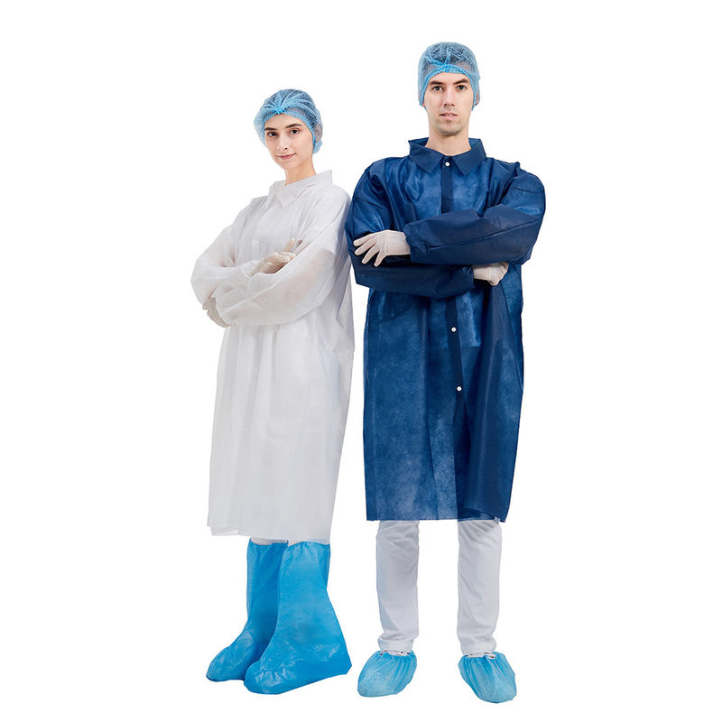 80gsm Doctor Lab Coats , Disposable Polypropylene Lab Coat With Buttons