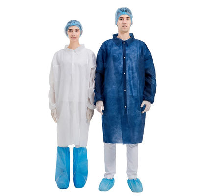 CE FDA Disposable Lab Coats , Full Sleeve Disposable Medical Jacket